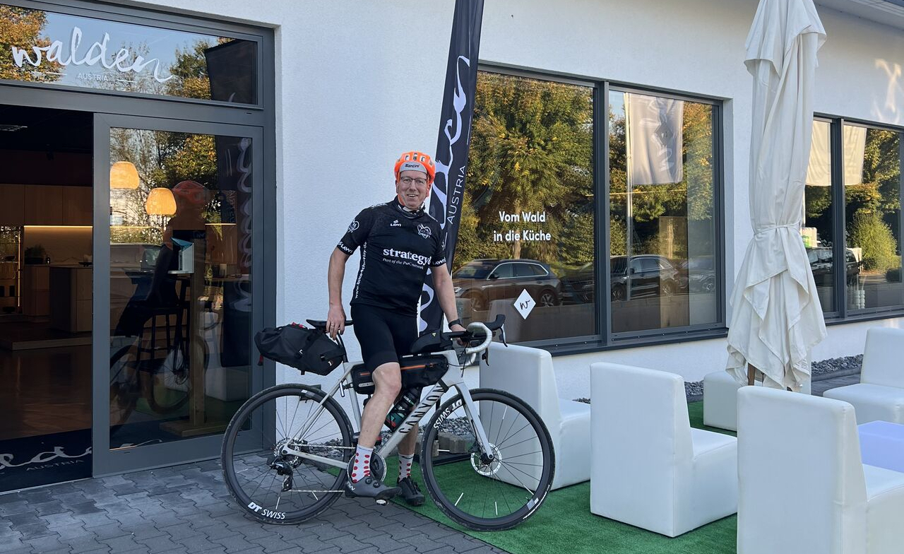 Jens Wiegmann mit Radel bei Walden